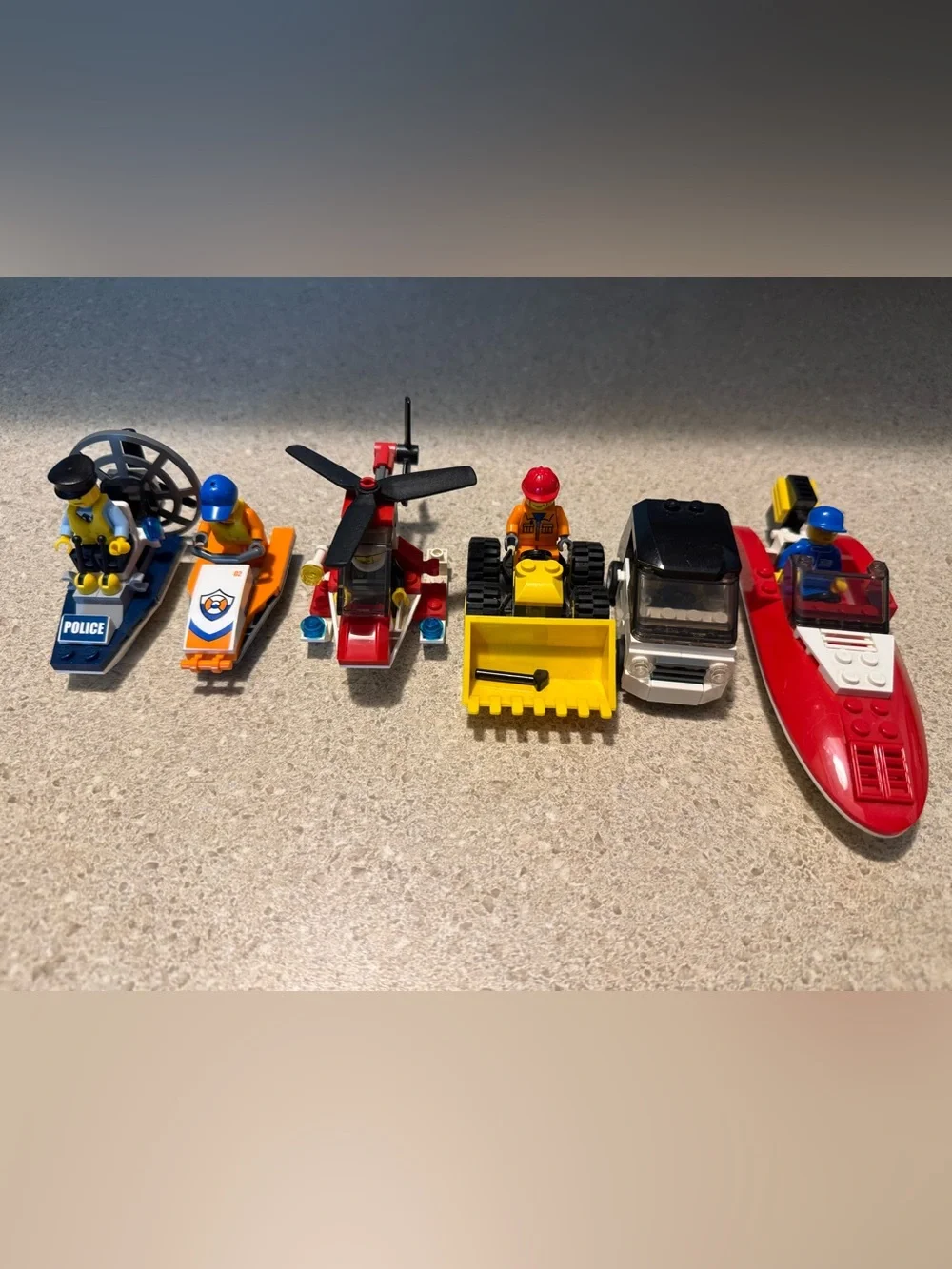 Lot of 6 LEGO City Tiny Transportation Sets Boats Cars Helicopter Jetski
